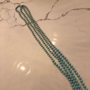 Long strand turquoise beaded necklace